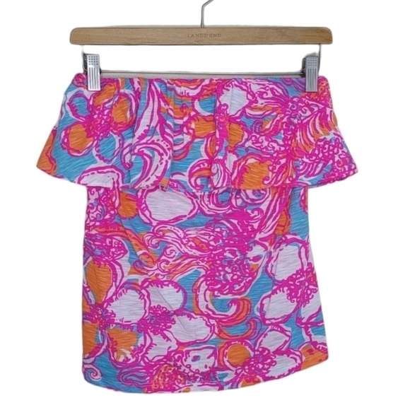 Lilly Pulitzer | Wiley Tube Top in Pink Orange Blue Floral Size Medium - Picture 1 of 6